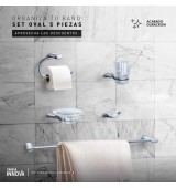 SET BAÑO OVAL (5 PIEZAS) ACABADO DURACROM VAINSA