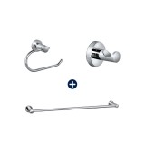 COMBO ACC BAÑO KLASS 3PZAS TOALLERO PERCHERO PAPELERA