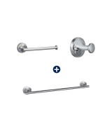 COMBO ACCESORIOS BAÑO ROMANTIK TOALLERO + PERCHERO + PAPELERA VAINSA